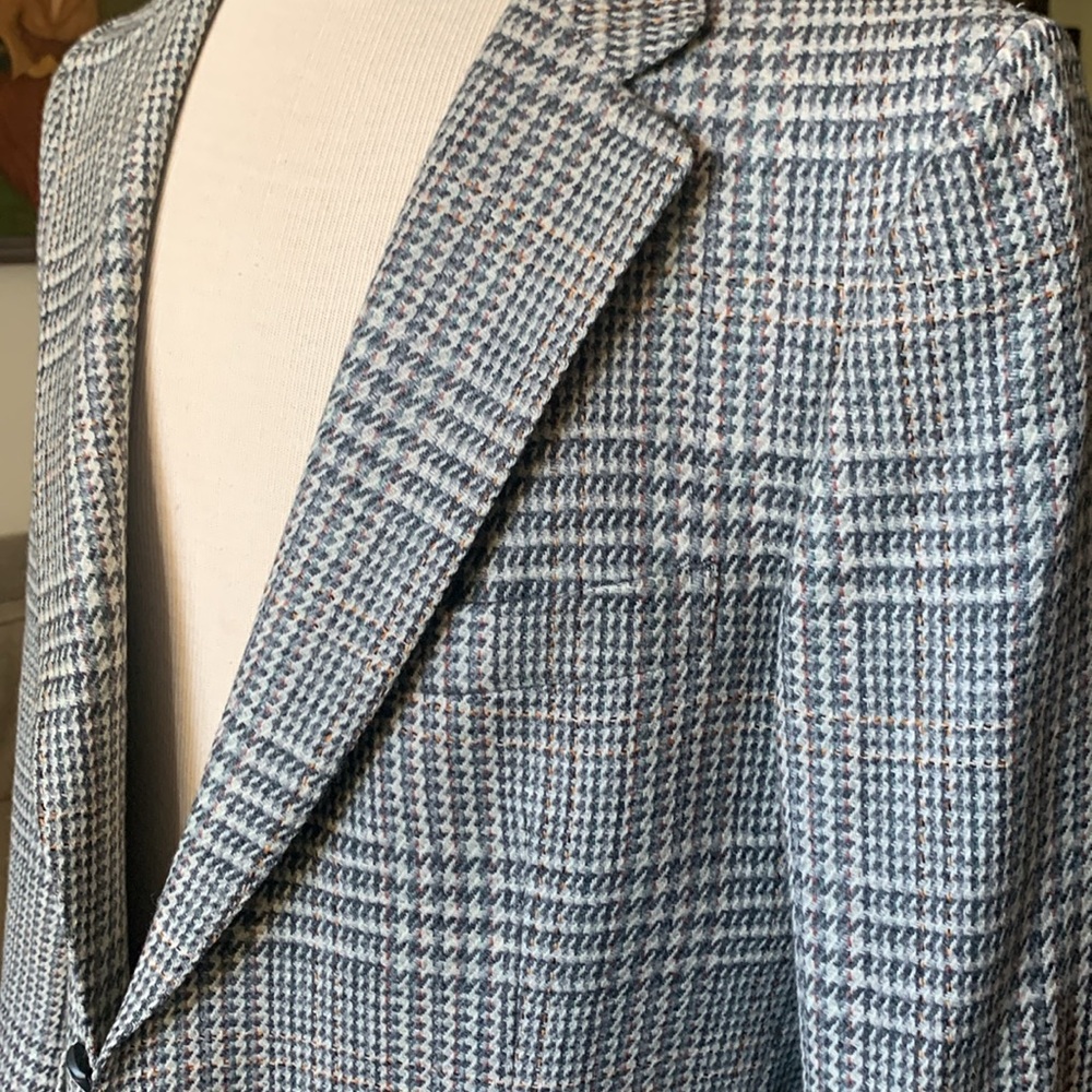 LANVIN PARIS PRINCE OF WALES GLEN PLAID CHECK SCOTLAND WOOL BLAZER SPORTCOAT